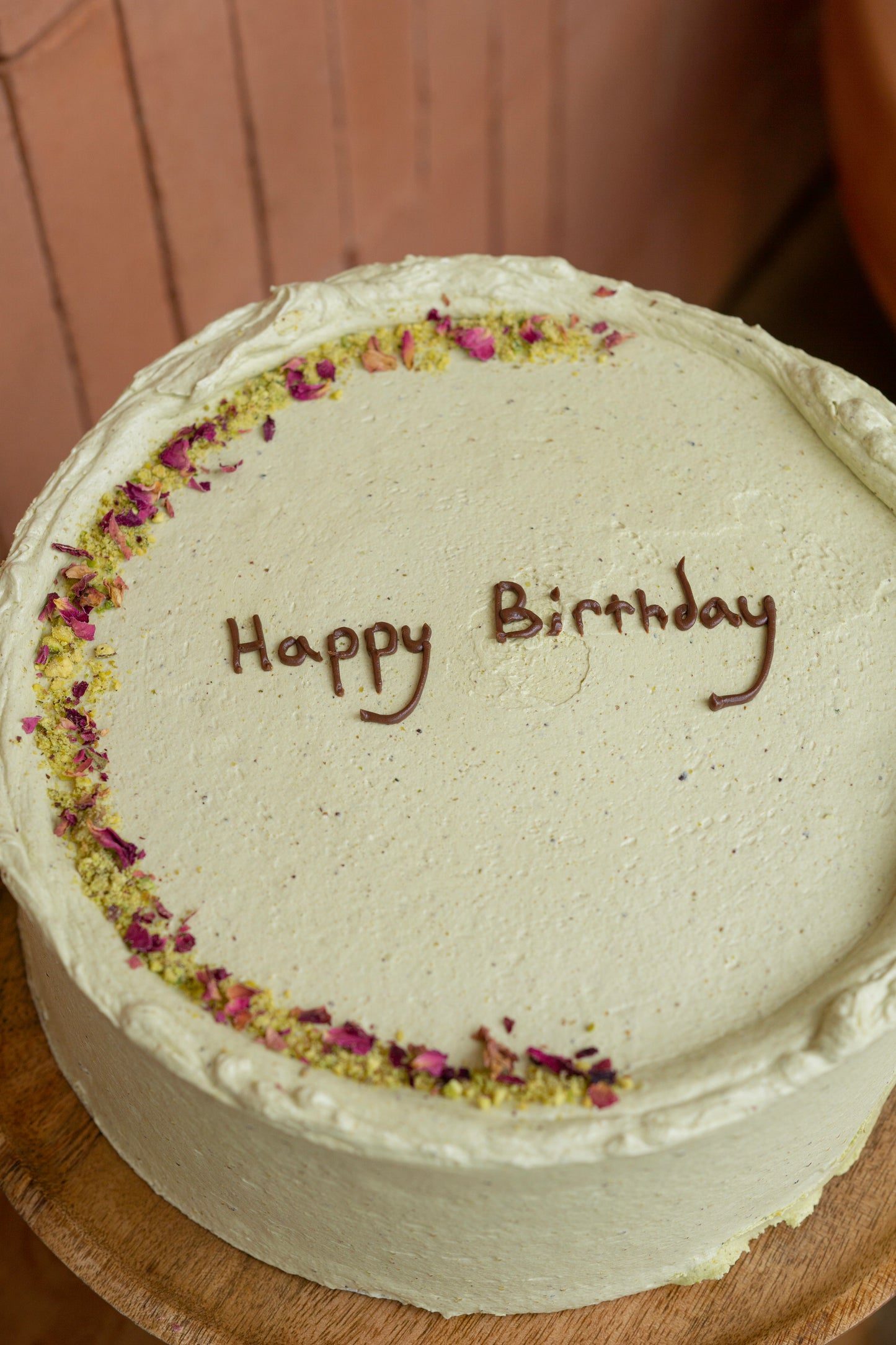 Pistachio Rose Cake (v)