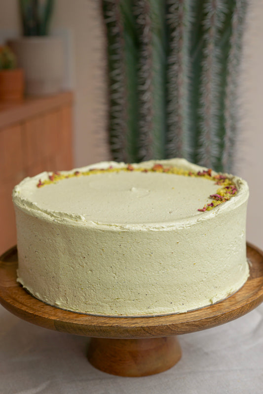 Pistachio Rose Cake (v)