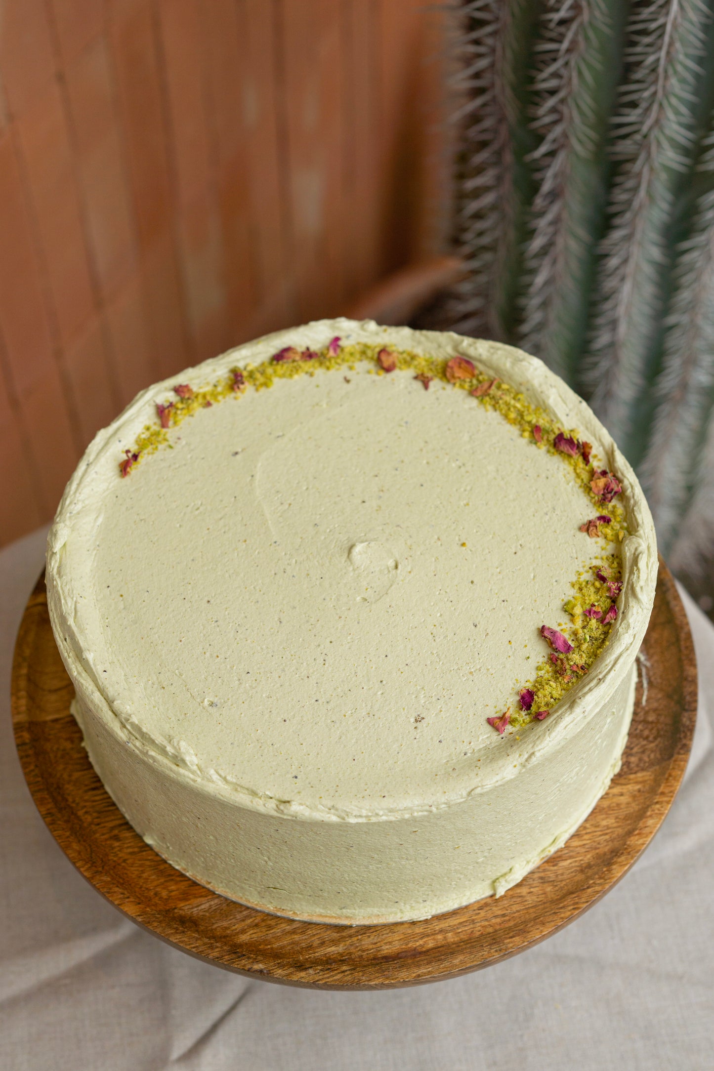 Pistachio Rose Cake (v)