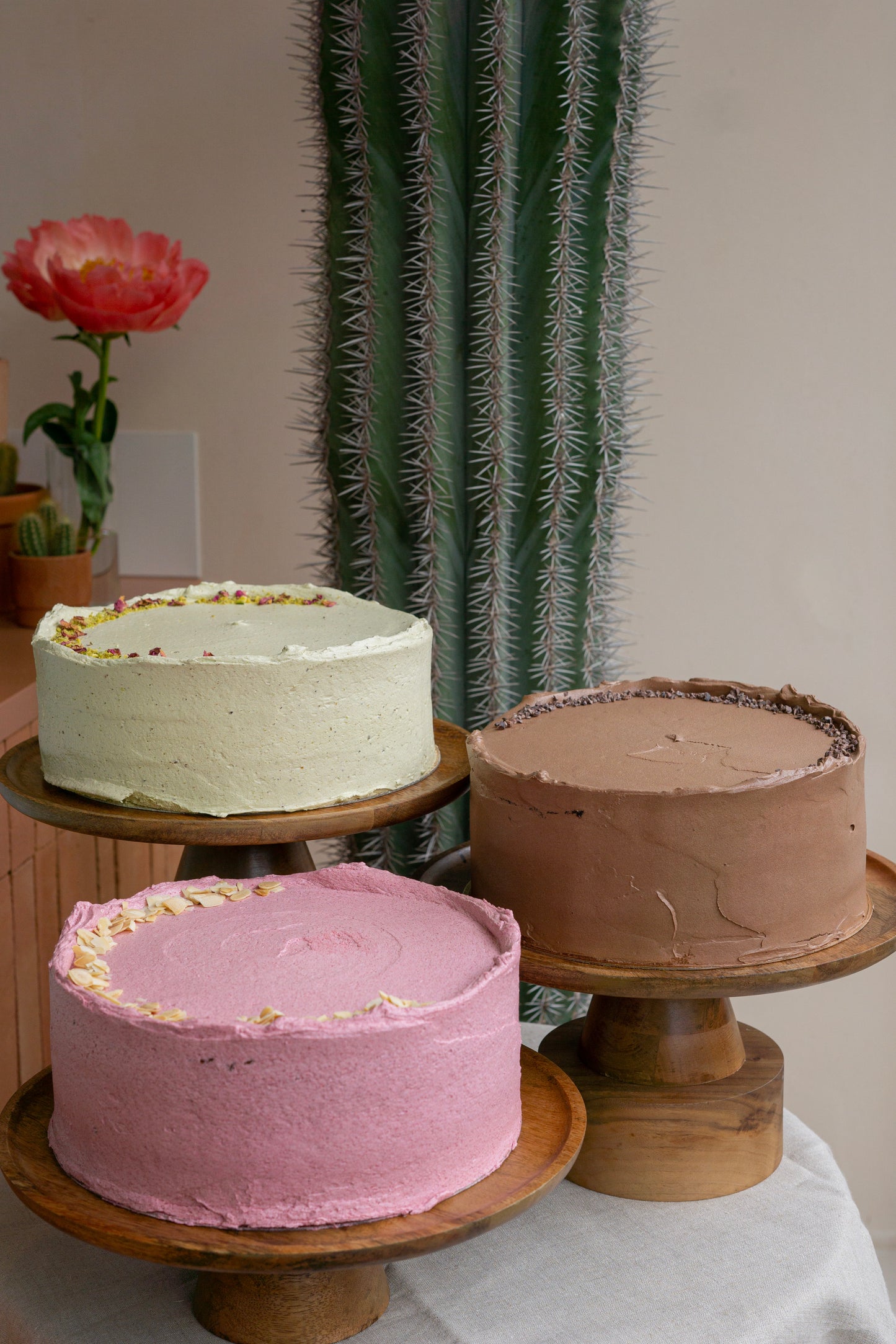 Pistachio Rose Cake (v)