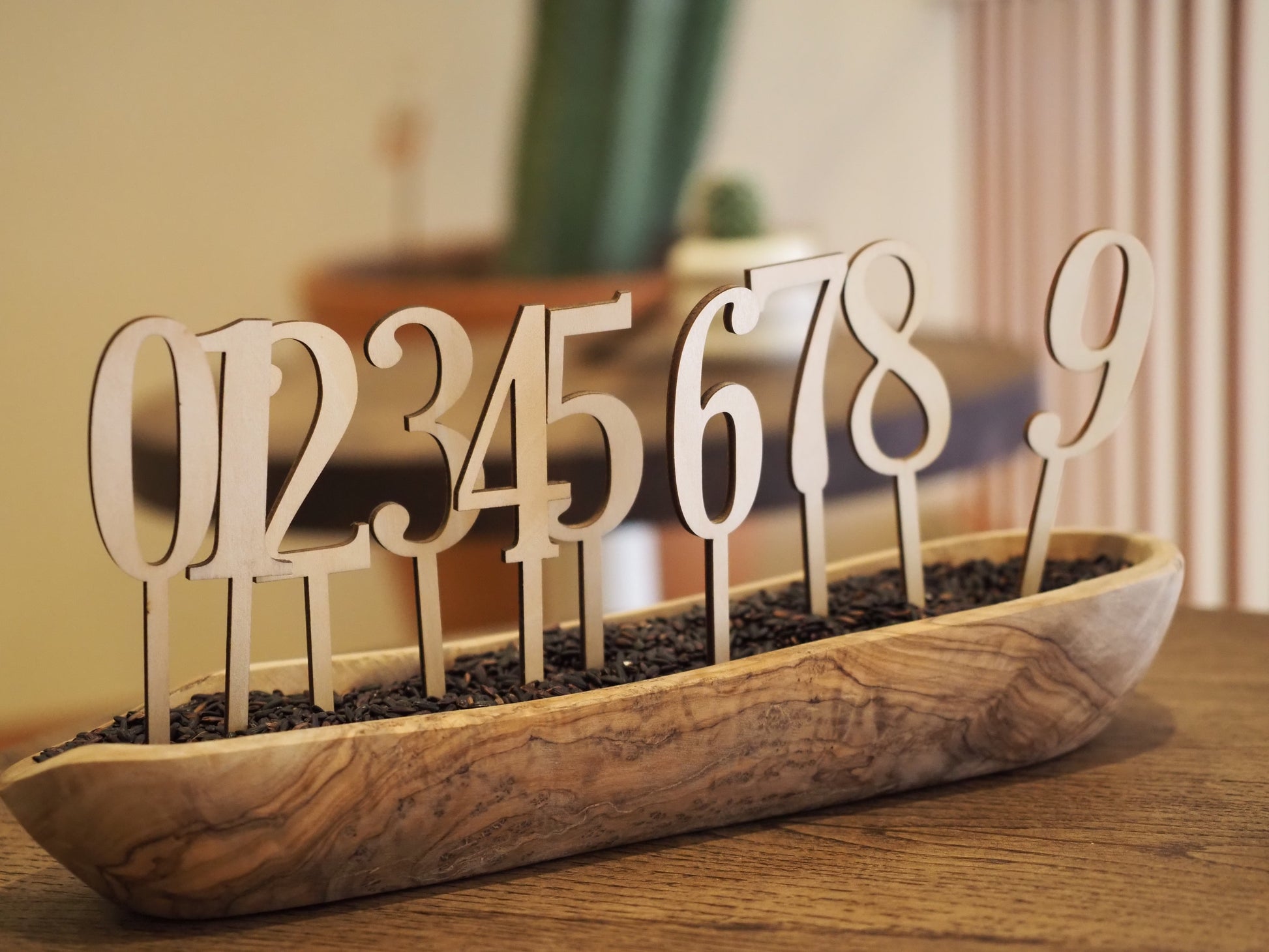 Wooden numbers